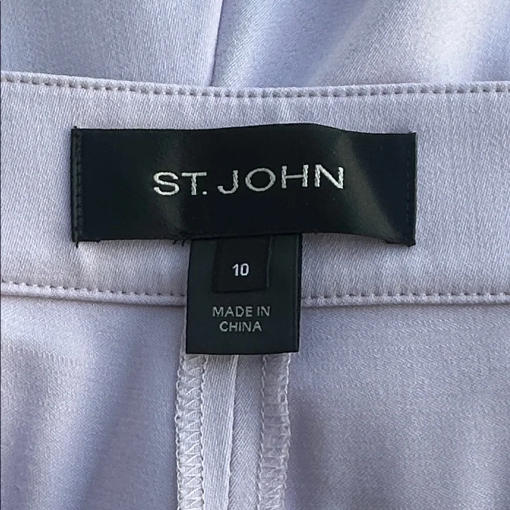 St. John Pastel Flat Front Dress Pants in Light Purple Size 10 - Picture 5 of 5